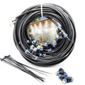 iRuiZhe Misting Cooling System Kit 59FT(18M) DIY Outdoor Mist Cooling Kit+21 Brass Nozzles Garden Misting Irrigation System for Lawn Patio Garden Greenhouse
