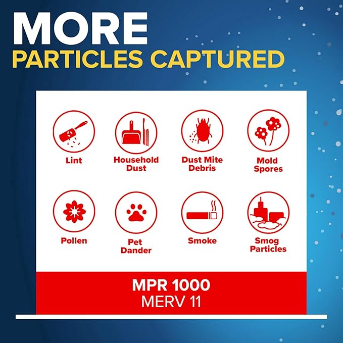 Filtrete 20x25x4 AC Furnace Air Filter, MPR 1000, MERV 11, Fits Honeywell & AprilAire, Allergen Defense, Electrostatic, 2-Pack. CHANGE YOUR FILTER OFTEN: Replace every 12 months