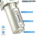 TAILONZ PNEUMATIC 3/4" NPT Industrial Compressed Air Desiccant Dryer, Used for Dry Air, Compressed Air, Water Separator, Plasma Cutting Machine and Other Metal Bowl with Activated Carbon Bag