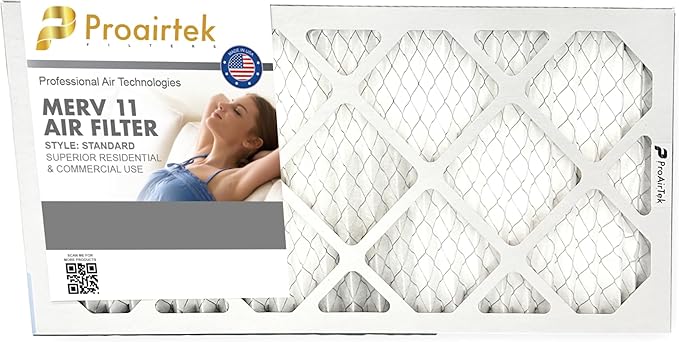 Proairtek AF12241M11SWH Model 12x24x1 Air Filter, MERV 11; Ideal for Anyone Wanting Clean, Crisp Air in Their Home