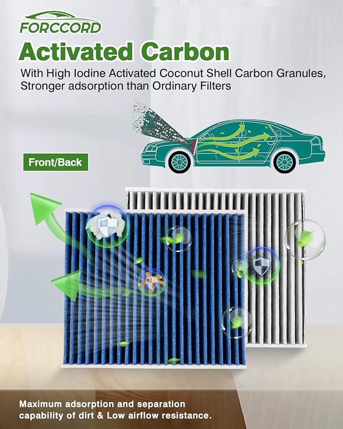 Cabin & Engine Air Filter Fit for Silverado 2500HD/3500HD (2020-2026), GMC Sierra 2500HD/3500HD (2020-2026) 6.6L Diesel Engine Only Activated Carbon Cabin Filter Replacement CF11966 84554703