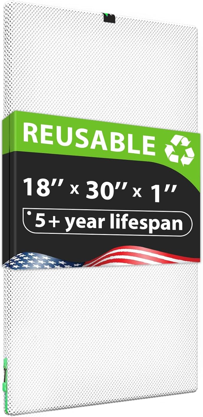 Reair 18x30x1 Air filter, Washable and Reusable Air Filter 18x30x1 for AC HVAC Furnace, MERV 8 Air Filters Machine Washable & Dryer Friendly, AC Furnace Air Filter