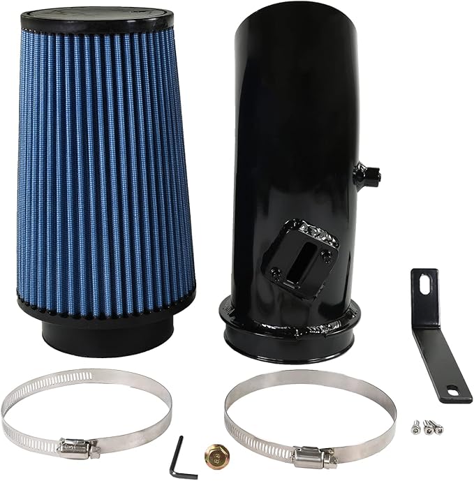 4" Cold Air Intake Pipe Kit with Oiled Filter, Filter System Replacement for 2011-2016 Ford Power stroke Diesel Engine 6.7L, F-250 F-350 F-450 Super Duty 6.7L Diesel (2011 2012 2013 2014 2015 2016)