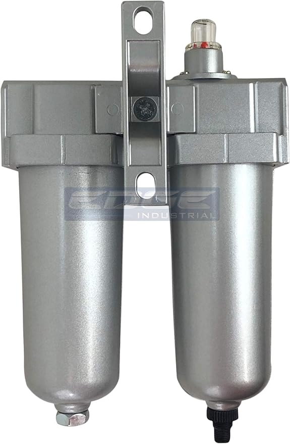 INDUSTRIAL GRADE 3/4" NPT, IN-LINE COALESCING FILTER & DESICCANT AIR DRYER COMBINATION WITH METAL BOWLS FOR SPRAY GUN EQUIPMENT PAINT BOOTH COMPRESSOR, PLASMA CUTTER (With Auto Drain)