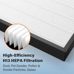 Air400 Replacement Filter for Bissell Air400, 1 H13 True HEPA and 1 Activated Carbon Pack with 4 Pre-Filter, Compared to Part #2521,2520,3365