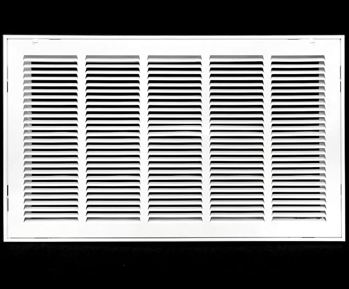 HVAC Premium 25 x 14 Duct Opening Steel Return Air Filter Grille, for 1-inch Filter, Removable Door, Flat Stamped HVAC Vent Cover Grille, Outer Dimensions 27.5 x 16.5