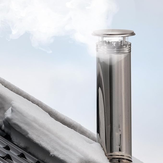 DuraVent DuraPlus 8 Inch Stainless Steel Round Chimney Cap with Triple Wall Design, Spark Arrestor Screen and Removable Screws, Silver