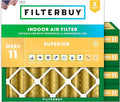 Filterbuy 24x24x4 Air Filter MERV 11 Superior Pet & Allergy Defense (5-Pack), Electrostatic Pleated HVAC AC Furnace Filters Replacement, Made in USA (Actual Size: 23.38 x 23.38 x 3.63)