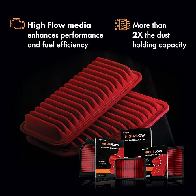 HIGHFLOW High Performance, Pre-Oiled Disposable Engine Air Filter PA99540X | Fits 2022-2025 Hyundai Tucson, 2021-2025 Santa Fe, 2023-2025 Kia Sportage, 2021-2025 Sorento, 2021-2024 K5