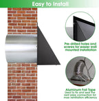 6 Inch Hooded Wall Vent with Screen and Damper,6 Inch Wall Exhaust Vent Cover Dryer Ventilation Cap Exterior for Kitchen Range Hood Air Exhaust,External Extractor w/Non Return Flap,Galvanized Steel