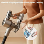 Cordless Stick Vacuum Cleaner - Rechargeable,45Kpa Powerful Suction Vacuum for Home,45Mins Runtime,Detachable Battery,Anti-Tangle, 8 in 1 Lightweight Vacuum for Pet Hair Carpet Hardwood,Silver