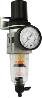 1/4" Compressed Air In Line Moisture/Water Filter Trap & Regulator Combination