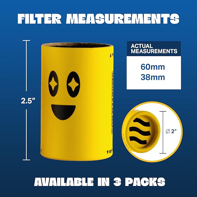 3 Pack Replacement Filters | Discreet HEPA & Carbon Filtration | Biodegradable & Up to 300+ Uses (Juice Pineapple) | Packaging May Vary