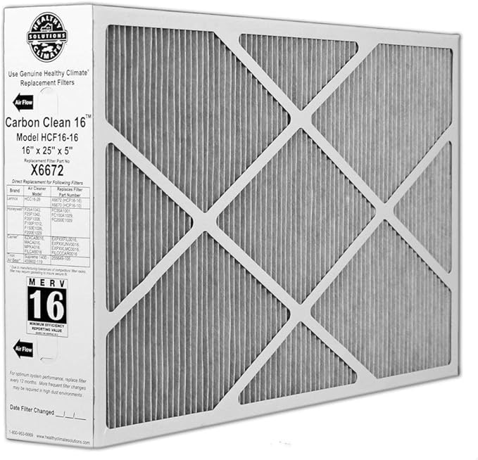 Lennox Carbon Coated X6672 Healthy Climate MERV 16 Filter