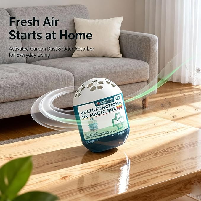 Indoor Air Purification Dust Removal Magic Box,Multi Functional Air Magic Box Dust Cleaner,Automatic Dust-Sucking,Plant-Based,No Electricity & Noise,Ues For Any Room,Day And Night