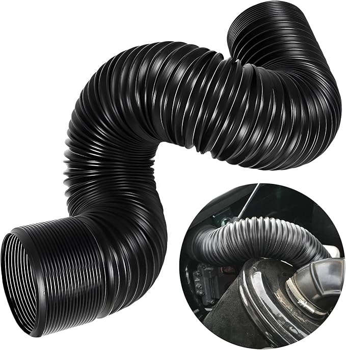 Sun Walker 3 Inch Cold Air Intake Pipe, Flexible Air Filter Intake Hose with Length from 11.8 Inch to 39.4 Inch, Adjustable High Flow Turbo Inlet Ducting for Car Truck SUV