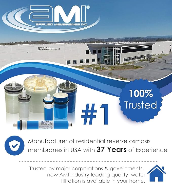 APPLIED MEMBRANES INC. 100 GPD Reverse Osmosis Membrane | RO Membrane Water Filter Replacement for Reverse Osmosis Water Filtration System | 1.8? x 12? Universal Compatibility, Pack of 10