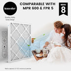 14x18x1 Air Filter MERV 8 (2-Pack), HVAC/Furnace AC Filter Replacement, Dust Defense–Comparable with MPR 600 & FPR 5 (Actual 13.75x17.75x0.75)