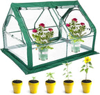Portable Greenhouse for Garden Bed ,Easy Set-Up Gardening Flower House & Plant Sunshine Room with PVC Cover for Protecting Plant from Cold Frost & Birds & Insects