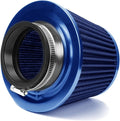 Universal Clamp-On Air Intake Filter, High Performance, Washable Filter, Replacement Air Filter, Flange Diameter 2.5inch/64mm (Blue)