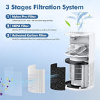 PU-P05/AC201B Replacement Filter for FULMINARE PU-P05 Air Purifier and Purivortex AC201B Air Purifier, 3-in-1 High Efficiency H13 True HEPA Activated Carbon Filter Replacement 4 Pack