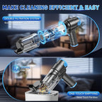 KMM Handheld Car Vacuum Cleaner, 16000PA Air Duster & Vacuum Cleaner, 120W High Power Hand Held Vacuum Cordless, Portable Vacuum Rechargeable with Multi-Nozzles & LED Light for Car, Home, Pet, Office
