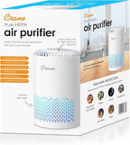 Crane True HEPA Air Purifier for Home, Bedroom, and Dorm Room, Up To 150 Sq Ft Small Air Purifier for Dust, Smoke, Dander, Bedroom Essentials, Features 4-8 Hour Timer, Night Light, Aroma Tray