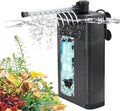 Internal Fish Tank Filter with 5W UV Light, Multi Filter Materials, Adjustable Water Flow Submersible 700L/H Aquarium Filter Pump for 30~50 Gal Freshwater or 20~30 Gal Saltwater, TU-700(185GPH)
