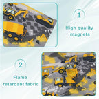 6 Pcs Fluorescent Light Covers for Ceiling Lights Yellow Construction Vehicles Excavators Cranes Trucks Gray Decorative Magnets Light Filters for Office Home Classroom Must Haves 4’ x 2’