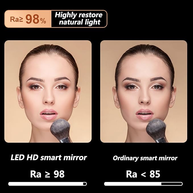 Irregular Bathroom Mirror with 3 Colour LED Light, Wall Mounted Makeup Mirror with Touch Switch and Demister Pad, Energy-Saving LED Smart Mirrors, Dimmable(C,23.6 * 39.4in/60 * 100cm)