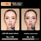 Irregular Bathroom Mirror with 3 Colour LED Light, Wall Mounted Makeup Mirror with Touch Switch and Demister Pad, Energy-Saving LED Smart Mirrors, Dimmable(A,19.7 * 31.5in/50 * 80cm)