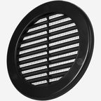 Vent Systems 4" Inch (Opening Dimensions) - Pack of 2 - Black Soffit Vent Cover - Plastic Round Air Vent Grille - Built-in Mesh Screen - HVAC Register Louver for Bathroom, Home, Kitchen