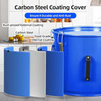 Garvee Fryer Grease Bucket, 10 Gal Oil Disposal Caddy, Carbon Steel with Rust-Proof Coating, Oil Transport Container with Lid, Lock Clips, Filter Bag for Hot Cooking Oil Filtering