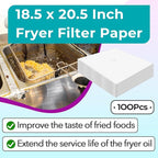 100 Pcs Fryer Filter Paper Envelope Style - 18.5x20.5" with 1.5" Hole, Compatible with Pitco PP10613 Filter for Commercial Deep Fryers (Restaurants, Food Trucks, Hotels)