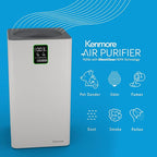 Kenmore PM3020 Air Purifiers with H13 True HEPA Filter, Covers Up to 1500 Sq.Foot, 24db SilentClean 3-Stage HEPA Filtration System, 5 Speeds for Home Large Room, Kitchens & Bedroom