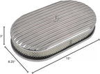 BestParts 15" Oval Full Finned Air Cleaner Aluminum Air Cleaner Assembly Compatible With Classic Chevy Ford Hot Rod Rat Rod Muscle Car or Custom Car Fits 5 1/8" Carburetors