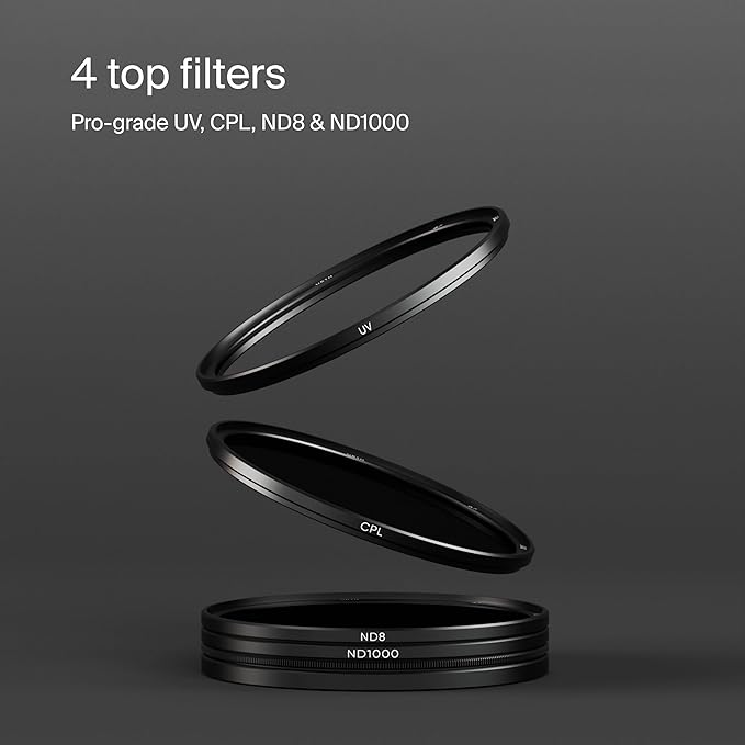 Urth 72mm 4-in-1 Magnetic Lens Filter Kit (Plus+) -UV, CPL, Neutral Density ND8, ND1000, Multi-Coated Optical Glass, Ultra-Slim Camera Lens Filters