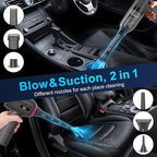 KMM Handheld Car Vacuum Cleaner, 4 in 1 Vacuum Cleaner 16000Pa Air Duster, 3-Speed Adjustable 120W High Power Vacuum Cleaner with LED Light and Multi-Nozzles for Car, Home, Office, Pet