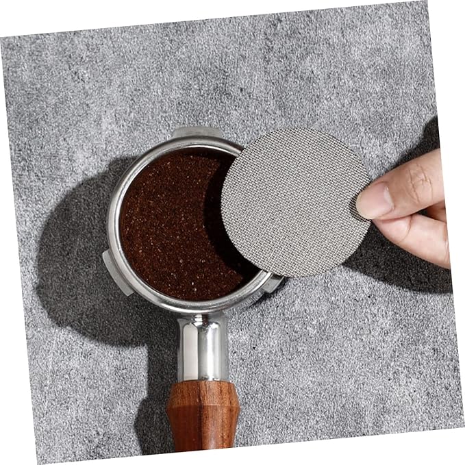 KICHOUSE 2pcs Reusable Espresso Filter Mesh Screen Stainless Steel Espresso Filter Plate Compatible Machines Coffee Extraction Easy to Install Maintain