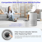 2-Pack Core 300 Replacement Filter Compatible with LEVOIT Core 300 and Core 300S Air Purifier, H13 True HEPA & Activated Carbon, Replace Core300-RF, White