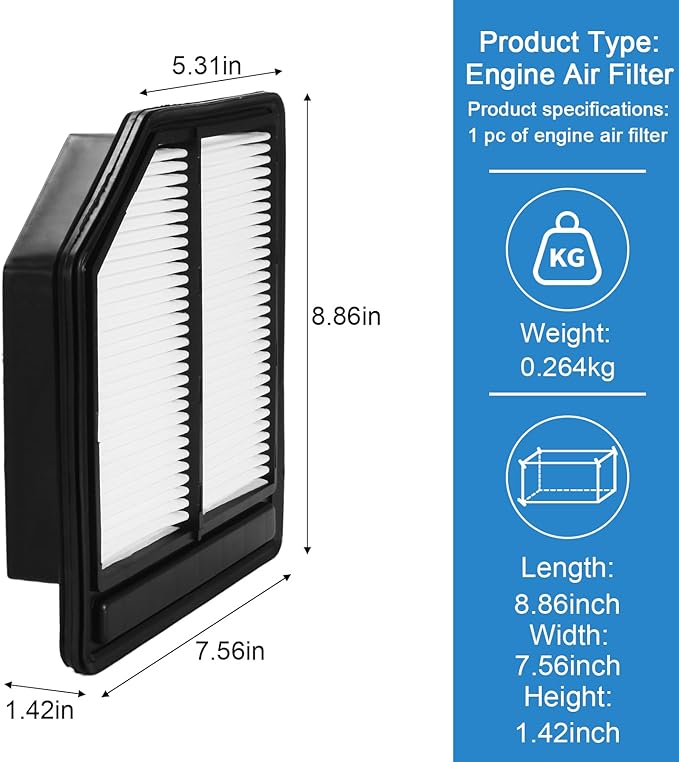 Engine Air Filter for Honda Civic 1.8L 2006-2011 | Direct Replacement for Part #17220-RNA-A00