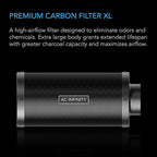 AC Infinity Air Carbon Filter XL 8", with Premium Australian Virgin Charcoal, Pre-Filter and Rope Hangers, Odor Scrubber fit for Inline Duct Fan, Odor Control, Hydroponics