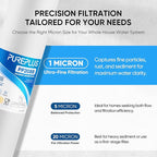PUREPLUS 1 Micron 20" x 4.5" Whole House Sediment Home Water Filter Replacement Cartridge, Compatible with DGD-2501-20, AP810-2, P1-20BB, FP25B, FPMB-BB1-20, SDC-45-2001, 4 Pack