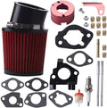 Air Filter Adapter Jet Kit for Predator 301cc 420cc 11hp 13hp 15hp GX340 GX390 389cc Stage 1 Mini Bike Parts Go Kart Golf Cart Lawnmower Water Pump Pressure Washer Generator OHV Engine (Red)