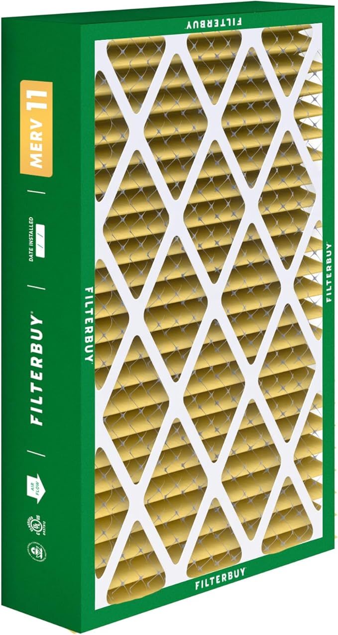 Filterbuy 16x28x6 Air Filter MERV 11 Superior Pet & Allergy Defense (3-Pack), Pleated HVAC AC Furnace Filters for AprilAire Space-Gard 401, 2400, & Lennox (Actual Size: 15.50 x 26.88 x 6.00)