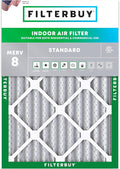 Filterbuy 10x16x2 Air Filter MERV 8 Essential Dust & Allergy Defense (1-Pack), Electrostatic Pleated HVAC AC Furnace Filters Replacement, Made in USA (Actual Size: 9.50 x 15.50 x 1.75)