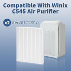 2 Pack C545 True HEPA Replacement Filter S Compatible with Winix C545, B151, P150, 9300 Air Purifier Replacement for Winix S Filter Part 1712-0096-00 and 2522-0058-00 by Funmit