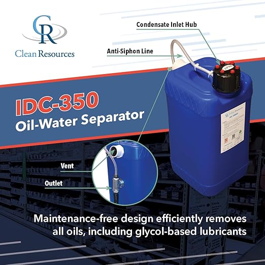 IDC-350 Oil-Water Separator for Compressed Air Systems 15 – 125 HP.