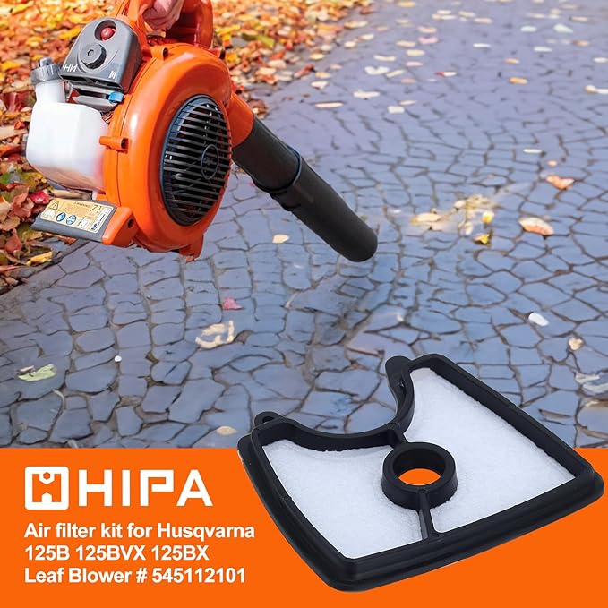 Hipa 125B 545112101 Air Filter 581798001 545081841 Fuel Line Kit for Husq 125B 125BVX 125BX Leaf Blower Jonsered B2126 BV2126 Blower Parts with Primer Bulb Fuel Filter Spark Plug