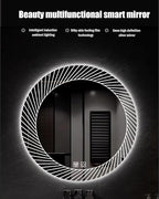 31.5 Inch LED Round Bathroom Mirror,Wall Mounted Multifunction Bathroom Vanity Mirror with Led Three-Color Light and Demister Pad, Circular Wall Mounted Vanity Mirror for Home Bathrooms,Shopping Malls